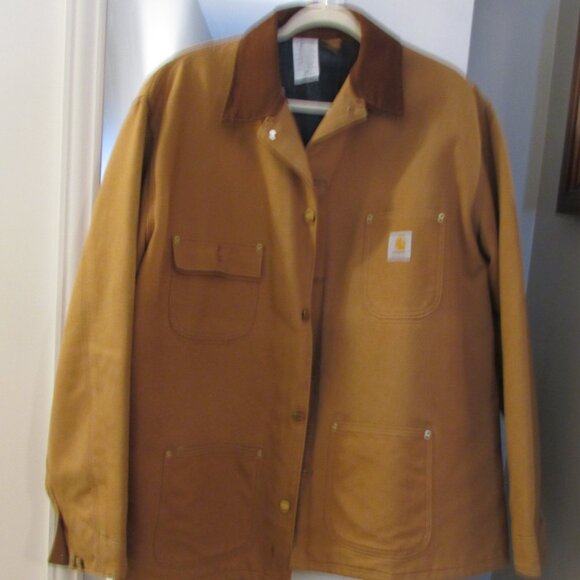Mens Carhartt Chore Coat, Heavy Canvas Duck, Blanket Lined USA Made 48 Tall - Picture 2 of 12